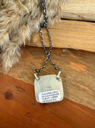 Augustine Largo Buffalo Turquoise & Copper Sterling Silver Necklace