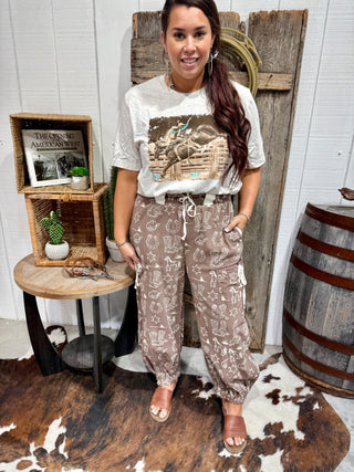 Taupe Western Cargo Joggers