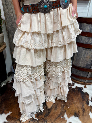 Prairie Romance Boho Ruffle Pants
