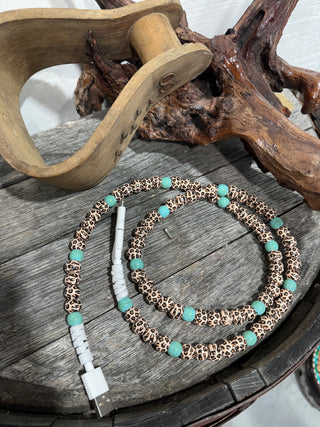 Leopard Print and Navajo Pearl Style Car Charger