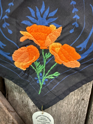 The Poppy Bandana – Embroidered Wild Rag Western Scarf