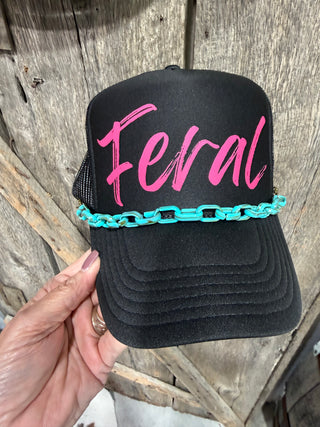 Feral Turquoise Chain Trucker Hat