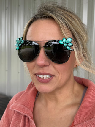  Handcrafted Turquoise Sunnies Sunglasses – Boho Chic Statement Eyewear