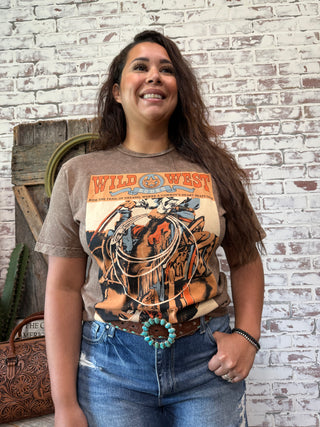 Wild West Rodeo Saddle Tee – Mocha
