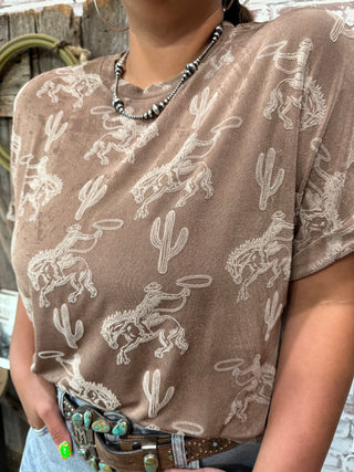 Glam It Up Western Print Top