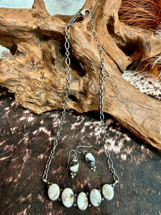 Augustine Largo White Buffalo Bar Necklace Set