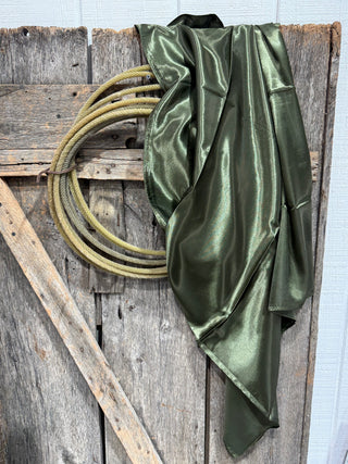 Solid Olive Silk Wild Rag