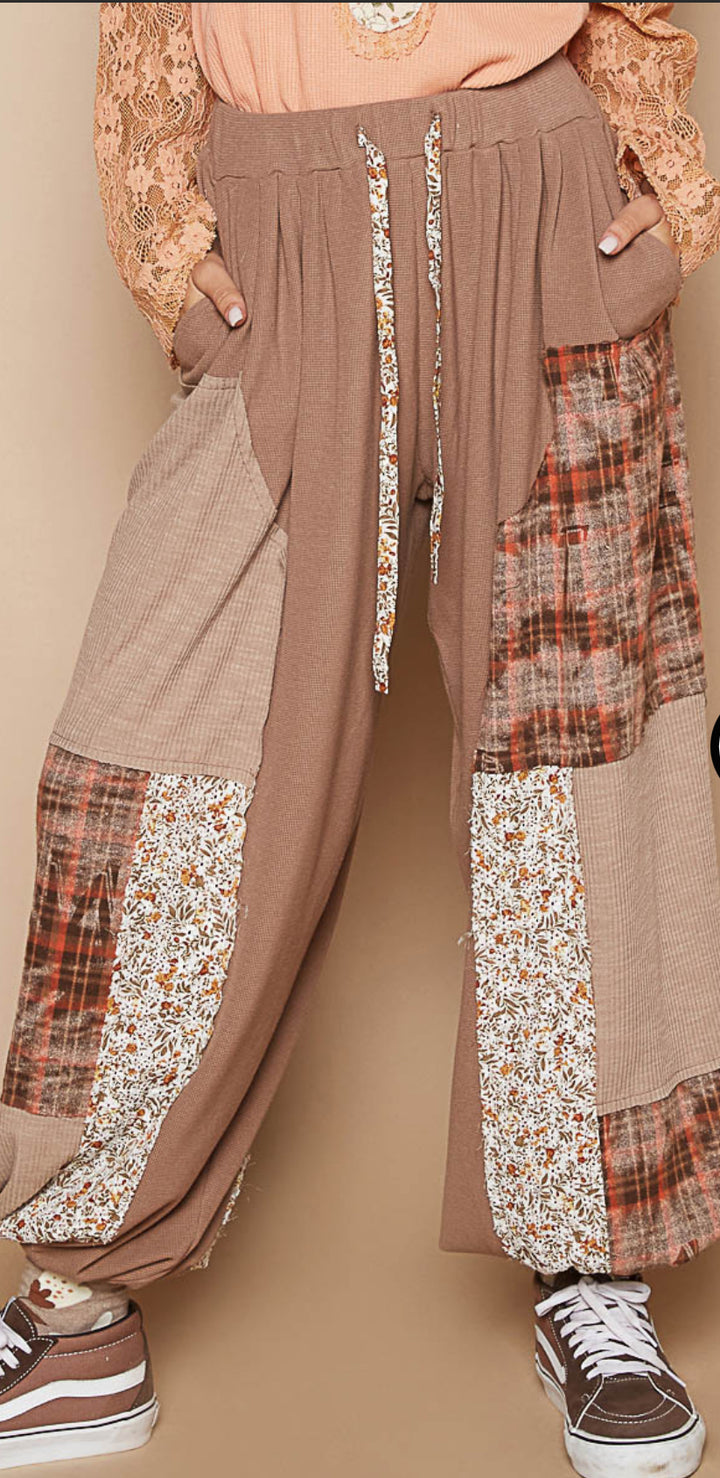 Chocolate Patched Up Thermal Pants