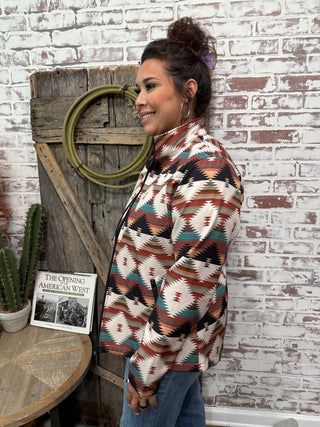 Southern Roots Aztec Print Riding Jacket