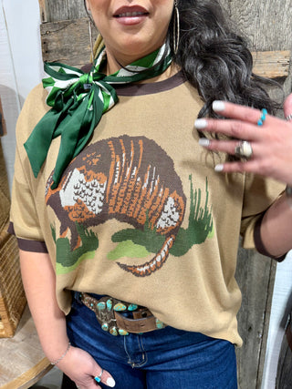 2 Fly Co Dusty Dillo Lightweight Western Sweater | Armadillo Desert Knit Top