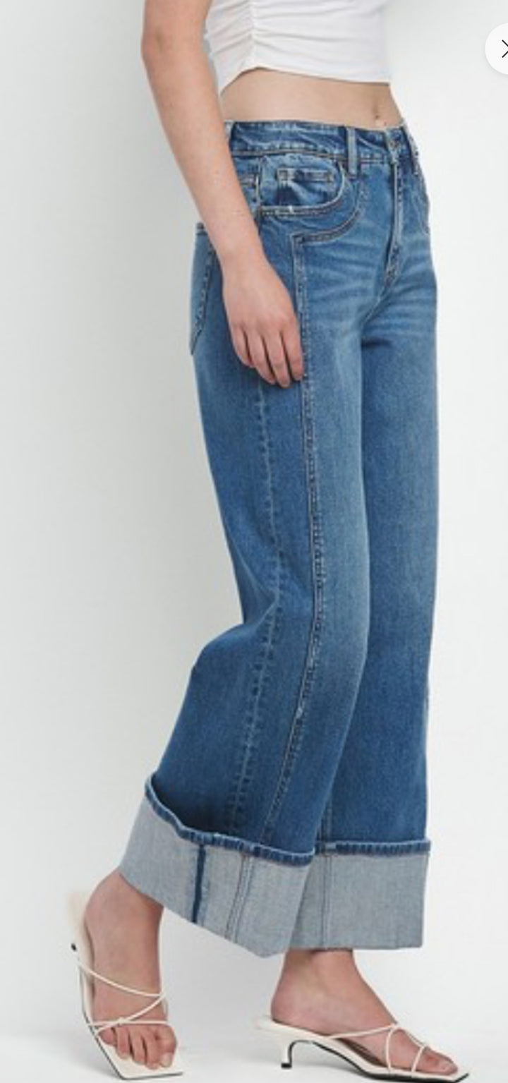 Flying Monkey Wide Leg Cuff Jeans