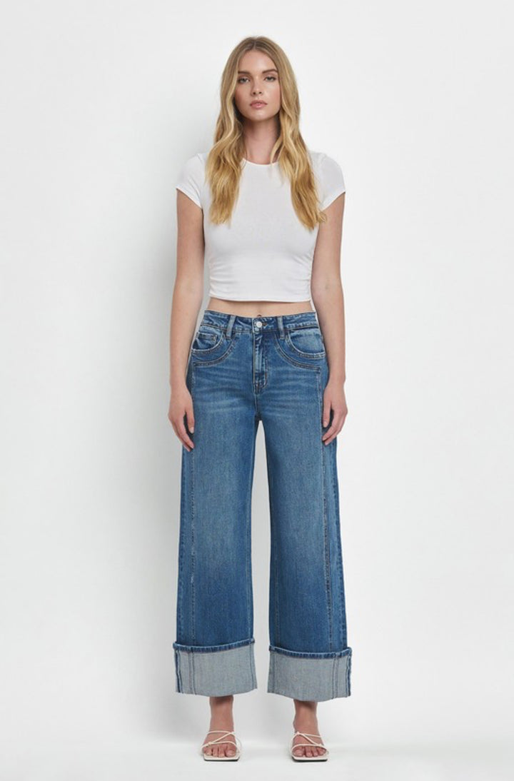 Flying Monkey Wide Leg Cuff Jeans