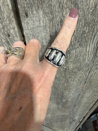 Western Repoussé Stretch Statement Ring