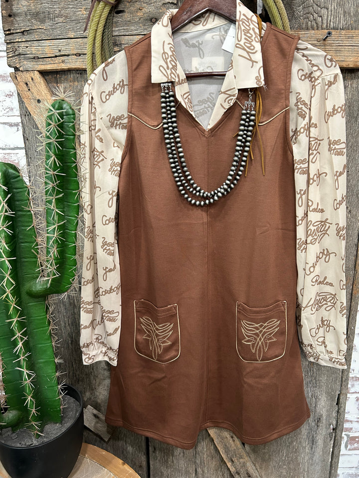 The Mae West Boot Stitch Mini Jumper Dress