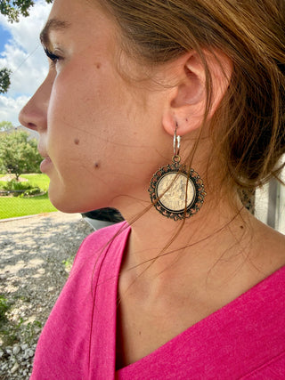 Lady Liberty Filigree Earrings | Vintage Coin Western Dangle Earrings