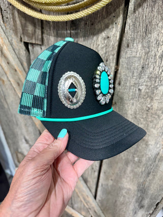 Turquoise Concho Cowgirl Trucker Hat