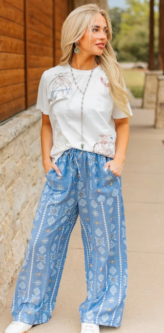 White Western Embroidered Graphic Tee | Cowgirl Casual T-Shirt