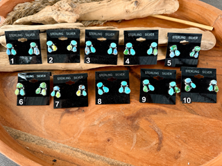 Sterling Silver Mixed Turquoise Stud Earrings | Choose Your Set | Western Turquoise Earrings