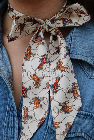 Rodeo Cowboy Twilly Scarf | Western Hair Scarf & Purse Ribbon