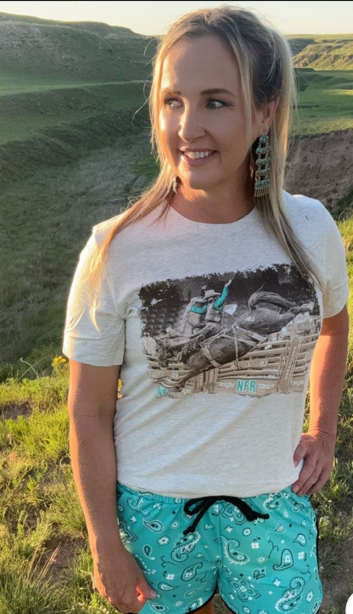 Turquoise Bandana Babe Shorts