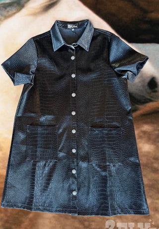 Tha Wild Edit Croc Print Dress