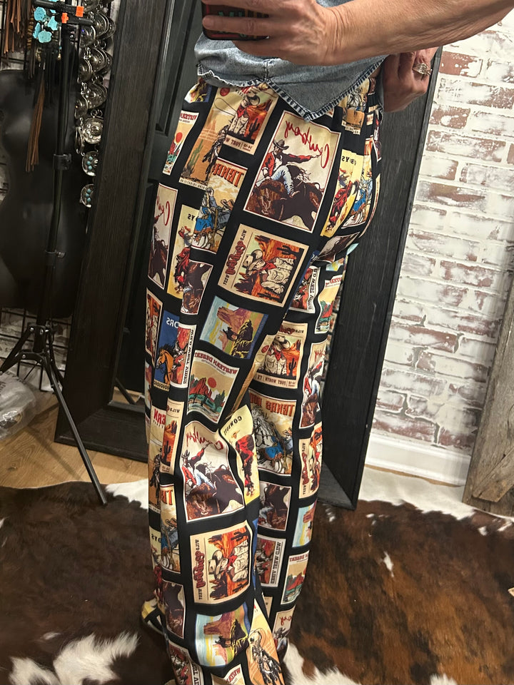 Black Rodeo Poster Trouser Pants