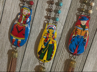 Vintage Party Favor Cowboy & Indian Necklace