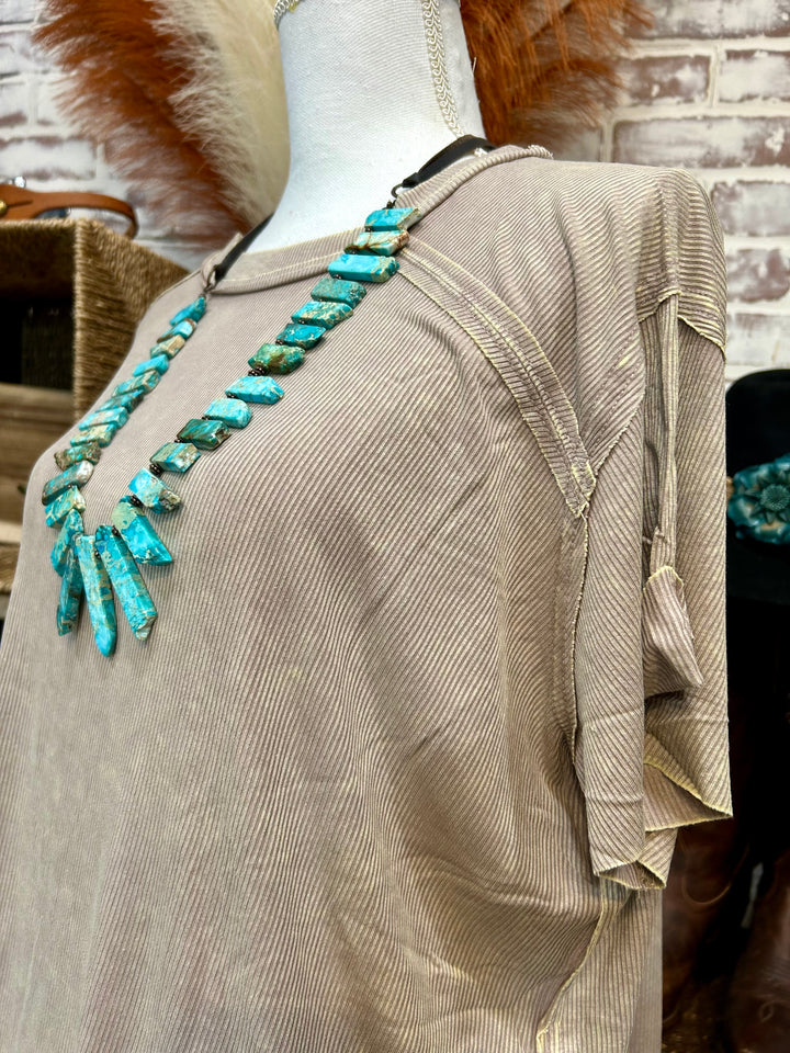 Cream Corded Relaxed Fit Top