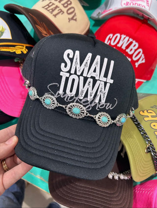 Western Concho Trucker Hat Chain | Turquoise Silver Cowgirl Hat Accessory