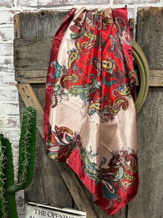 Burgundy Paisley Wild Rag