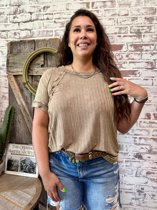Dust & Dunes Basic Ribbed Tee