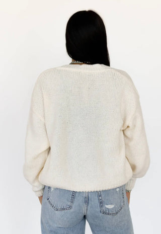 Roping Cowboy Embroidered Knit Cardigan | Western Button Front Sweater