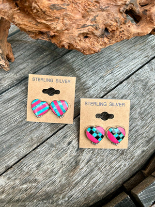 Kandy Hearts Sterling Silver Earrings