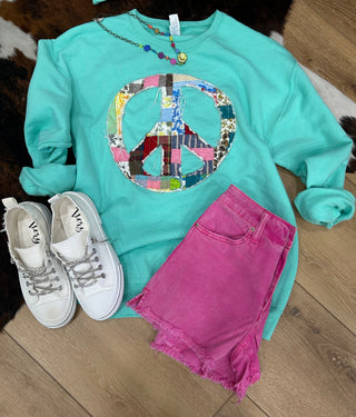 Peace , Love & Turquoise Sweatshirt