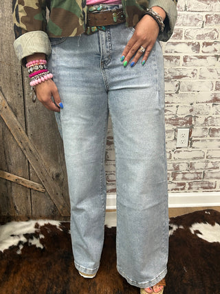 Vintage Wash Pleated Trousers - For Our Tall Ladies !!