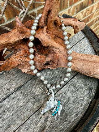 Dash The Donkey Necklace-Turquoise