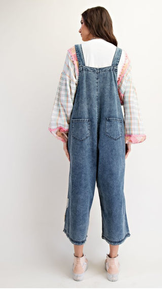 Relaxed Fit Flower Patch Overalls-Easel