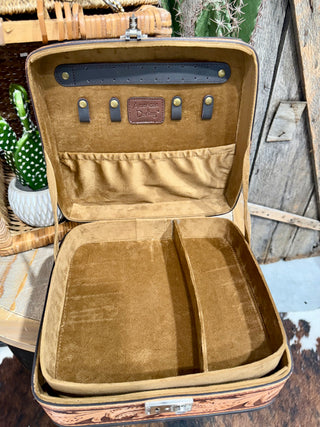 American Darling Tooled Leather Jewelry Case – Western Travel Organizer Box-886