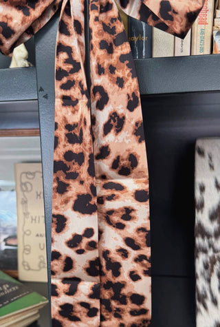 On The Prowl Leopard Twilly Scarf | Western Hair Scarf & Purse Ribbon