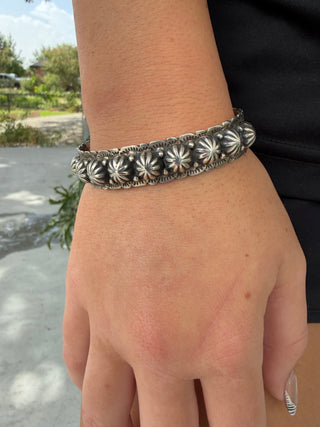 Sterling Silver Concho Bump-Out Cuff | Leonard James