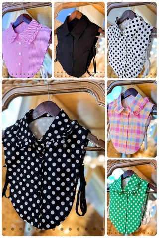 Women’s Ruffle & Classic Dickie Collar | Detachable Layering Collar (Multiple Prints)