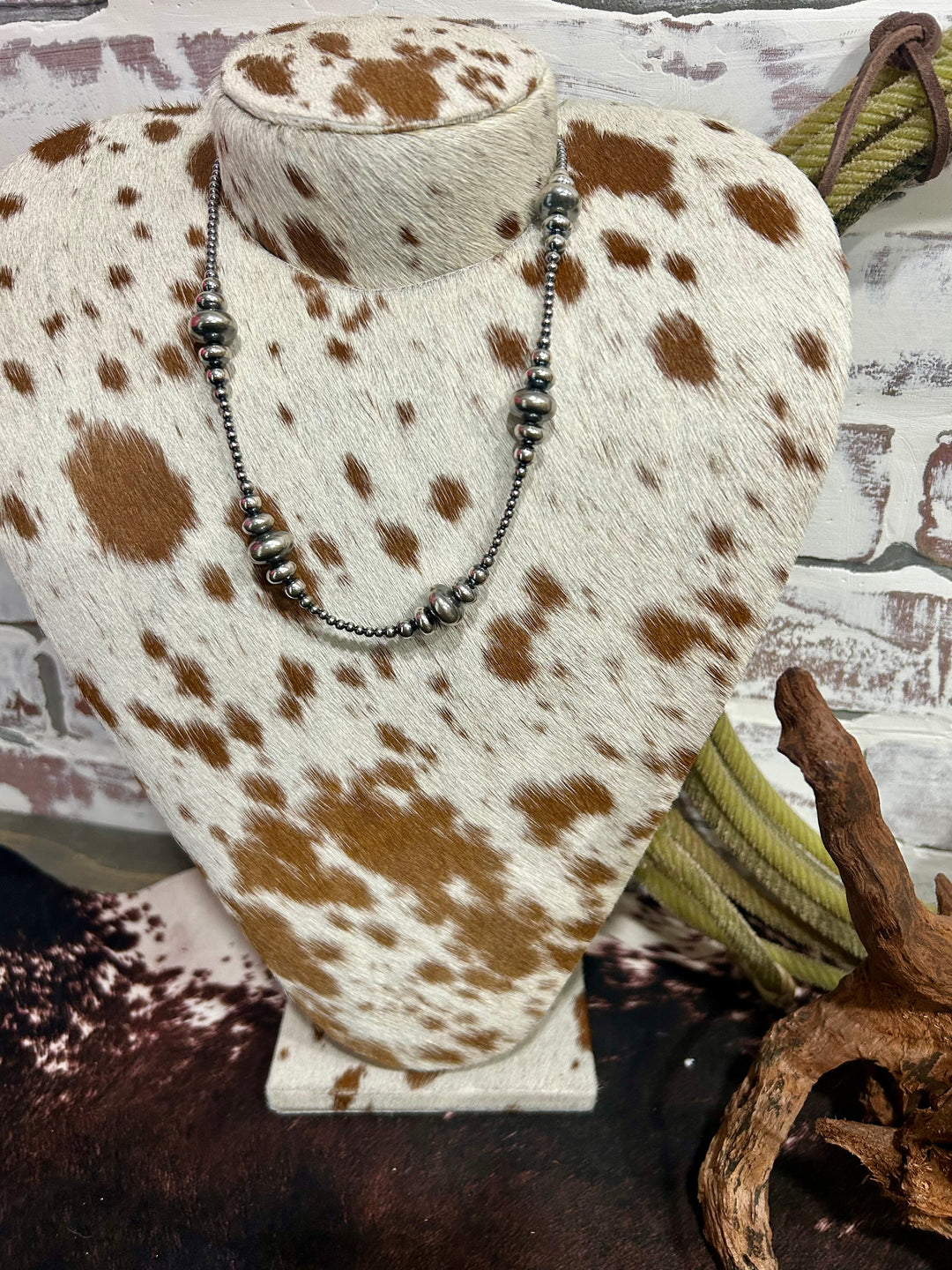 20” 3-13mm Genuine Sterling Silver Pearls & Rondelles Necklace