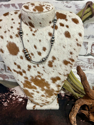 20” 3-13mm Genuine Sterling Silver Pearls & Rondelles Necklace