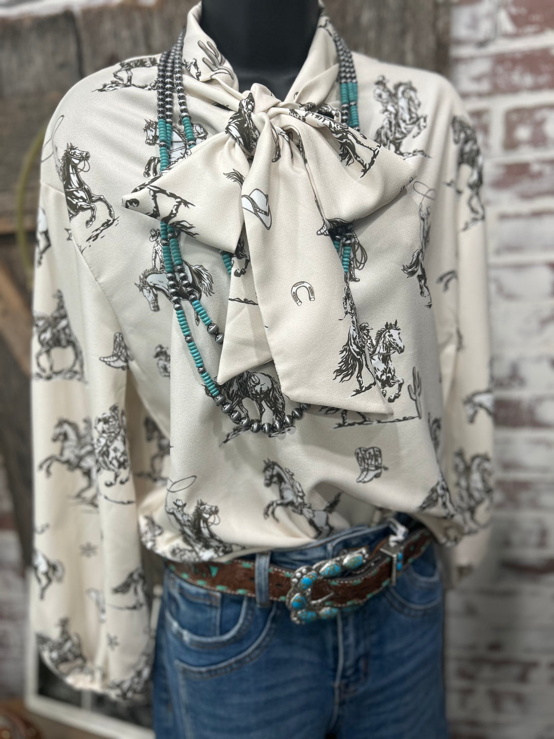 All The Wild Horses Tie Top Blouse
