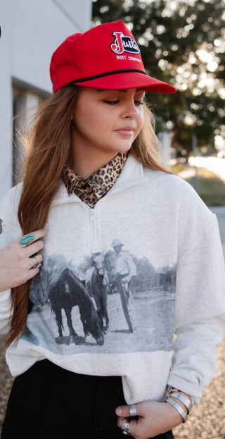 Legacy Ranch Vintage Graphic Quarter Zip Pullover – Western Soft Fleece-2 Fly Co.