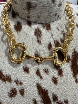 Gold Chunky Snaffle Bit Necklace