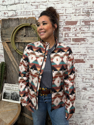 Southern Roots Aztec Print Riding Jacket