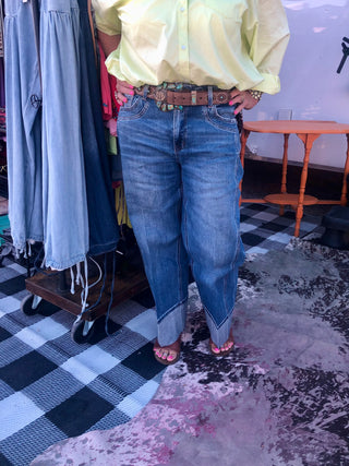 Flying Monkey Wide Leg Cuff Jeans