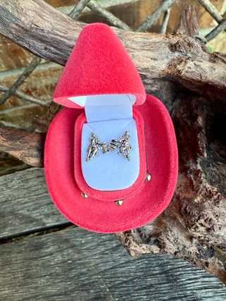 Tiny Sterling Silver Barrel Racer Stud Earrings