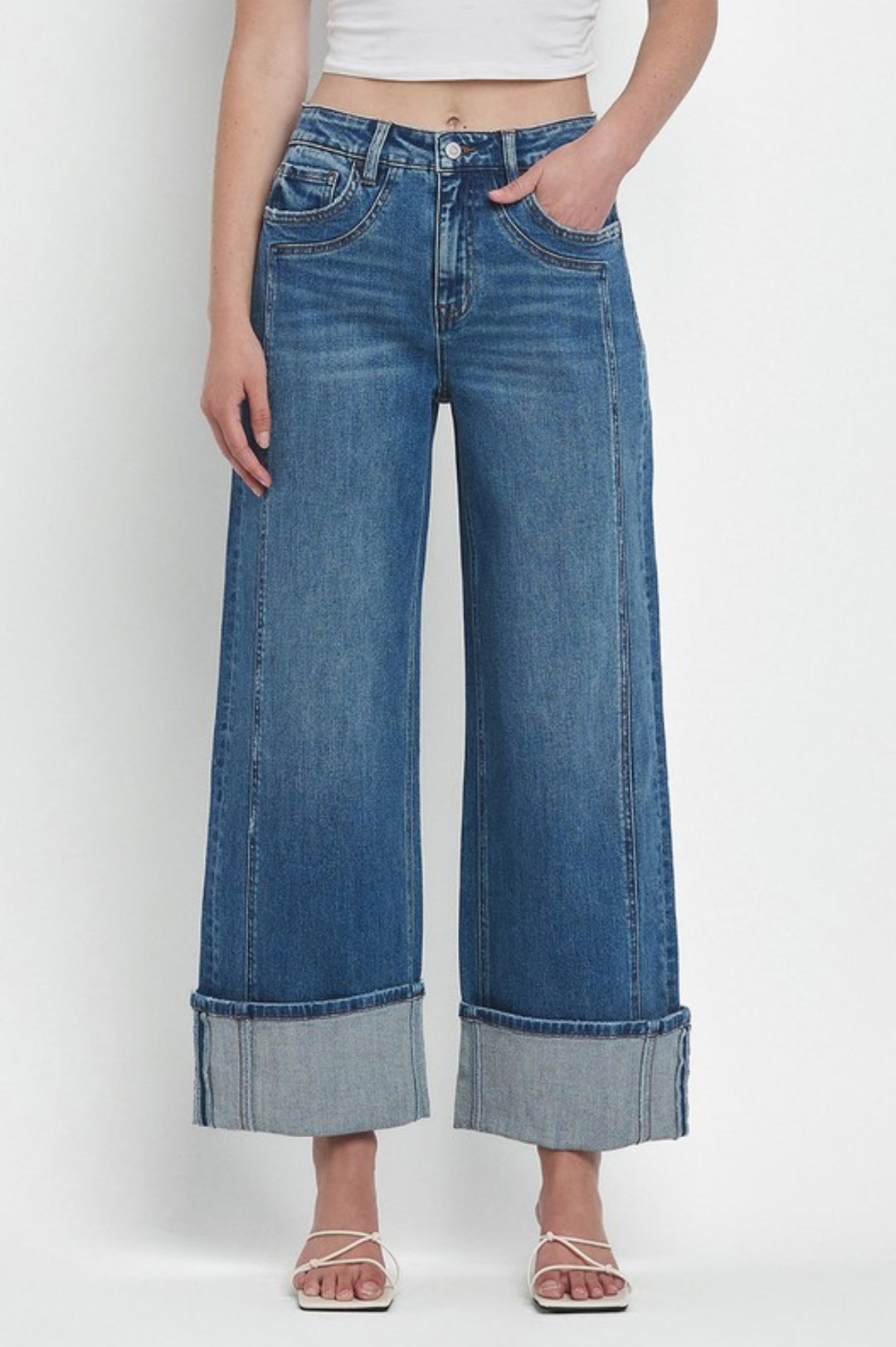 Flying Monkey Wide Leg Cuff Jeans